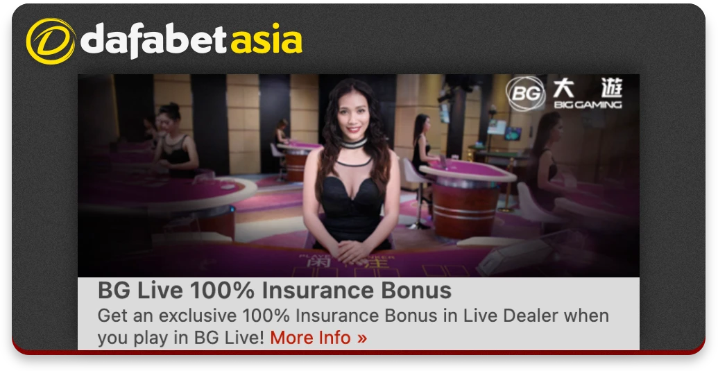 Insurance Bonus on BG Live at Dafabet