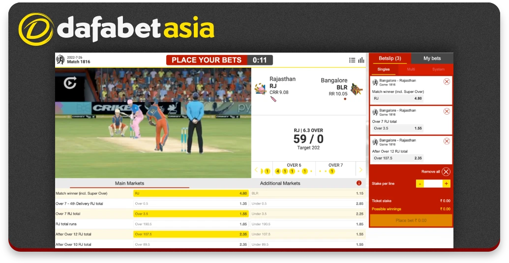 Betting on Virtual Cricket at Dafabet