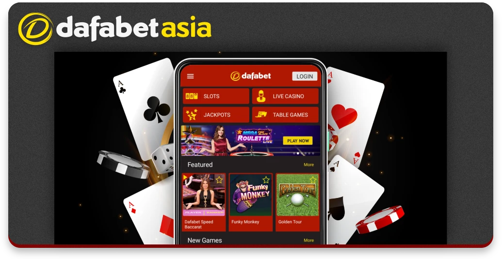 Seção do Dafabet Casino no aplicativo