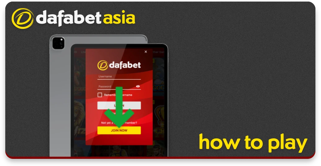 "Join now" button to go to the Dafabet registration form