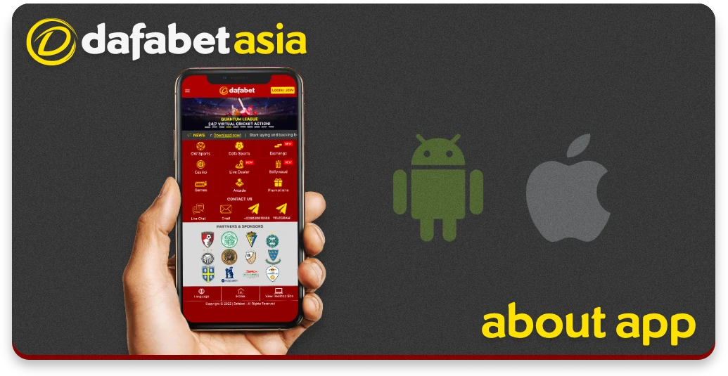 Aplicativo móvel da Dafabet para apostas esportivas