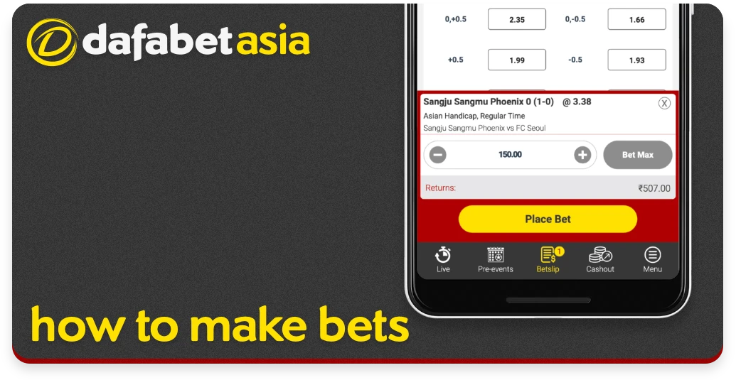 To place a bet at Dafabet you need to fulfill several conditions